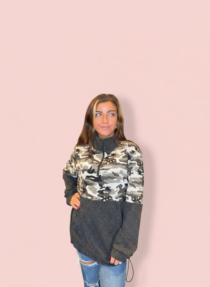 Black Camo Quarter Zip