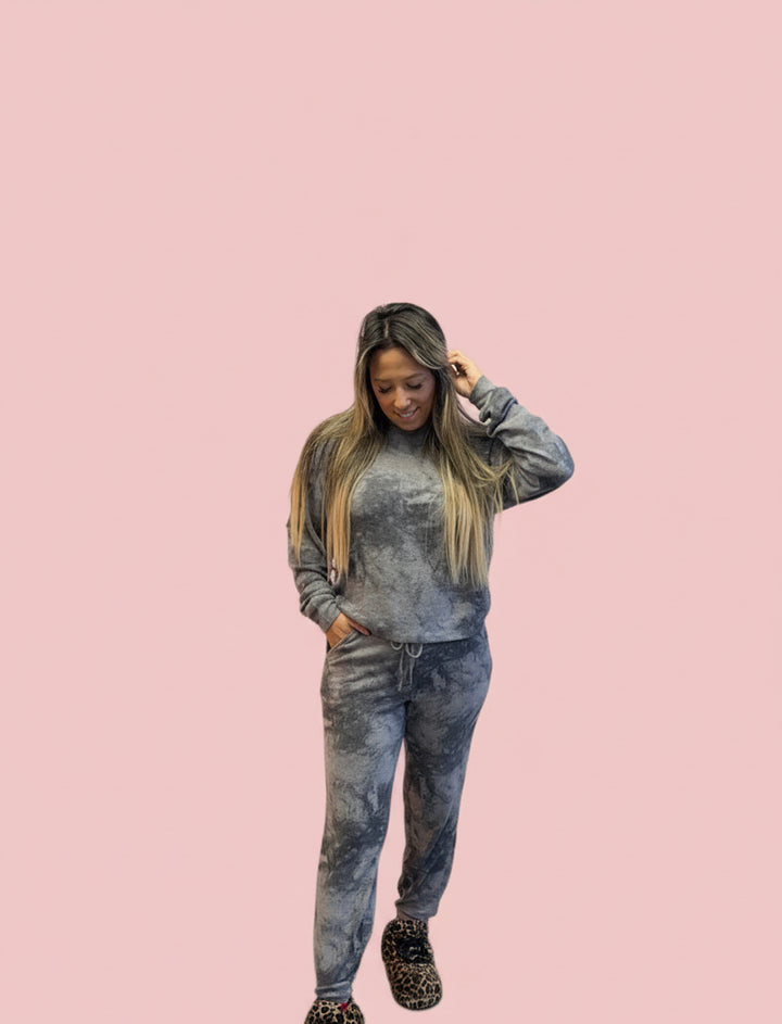 Black Tie Dye Lounge Set