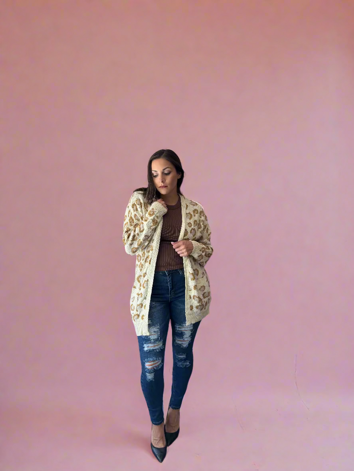 Beige Leopard Cardigan