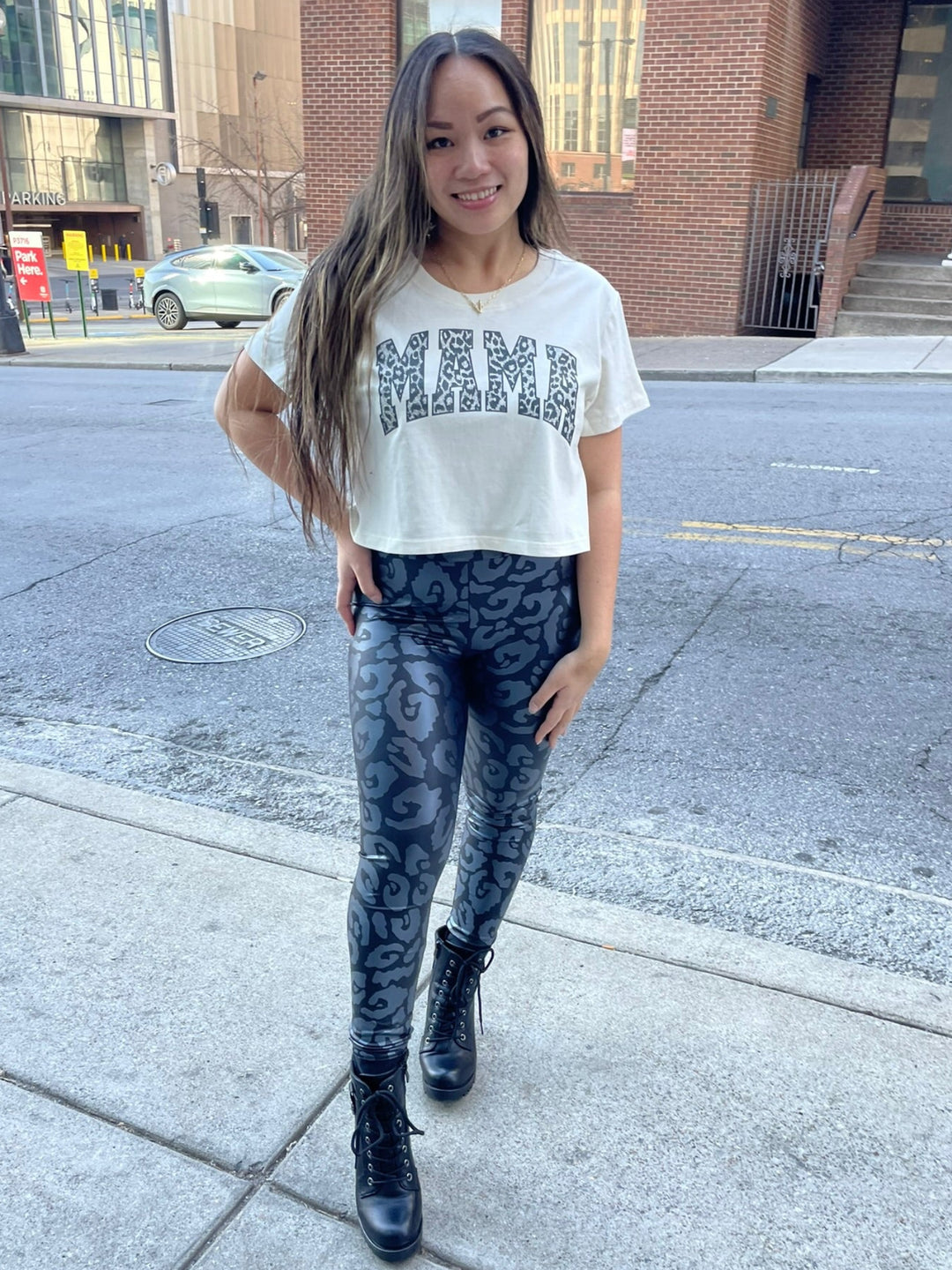 Gray Leopard Leggings