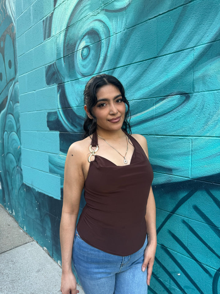 Brown Halter Top