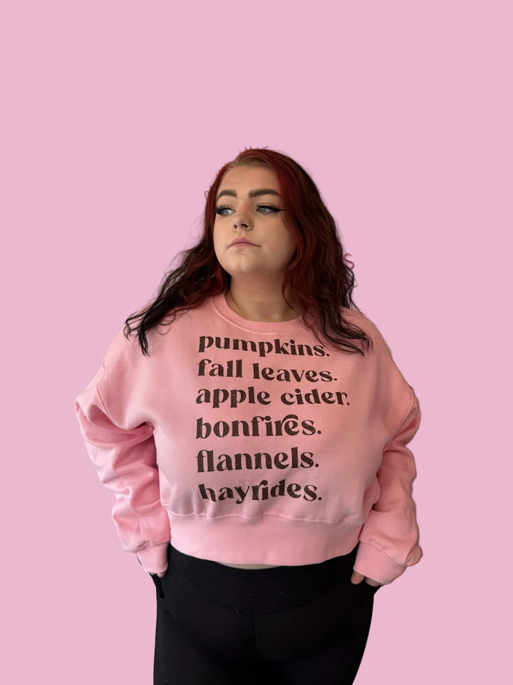 Fall Things Crop Sweatshirt
