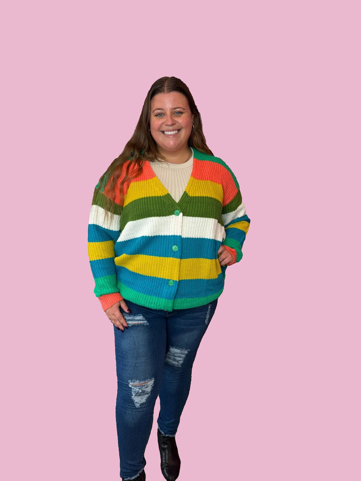 Multi Colorblock Cardigan