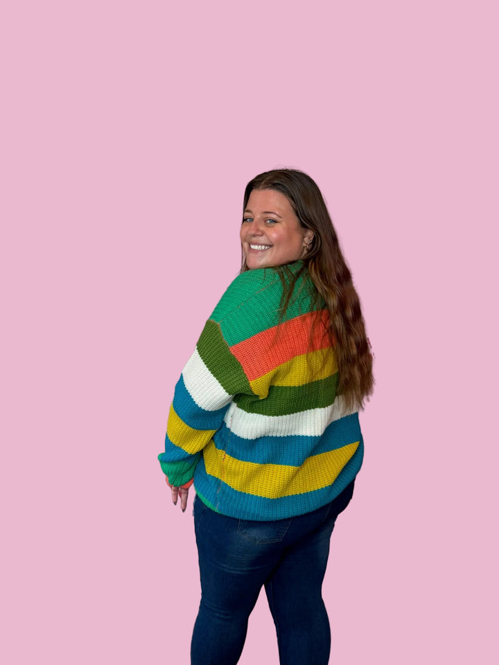 Multi Colorblock Cardigan