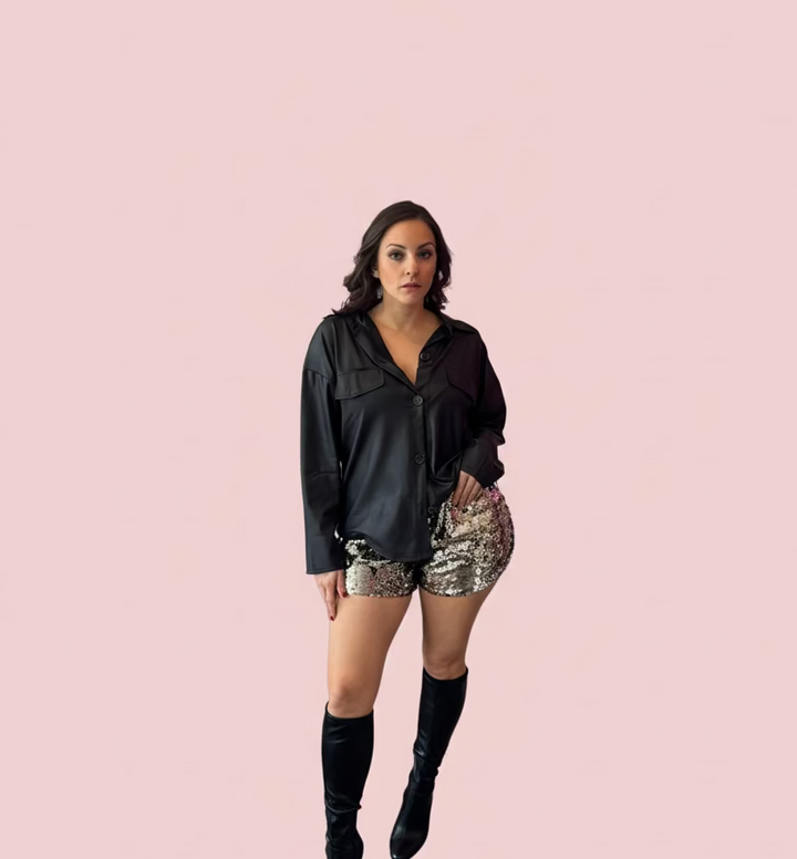 Sequin Elastic Shorts