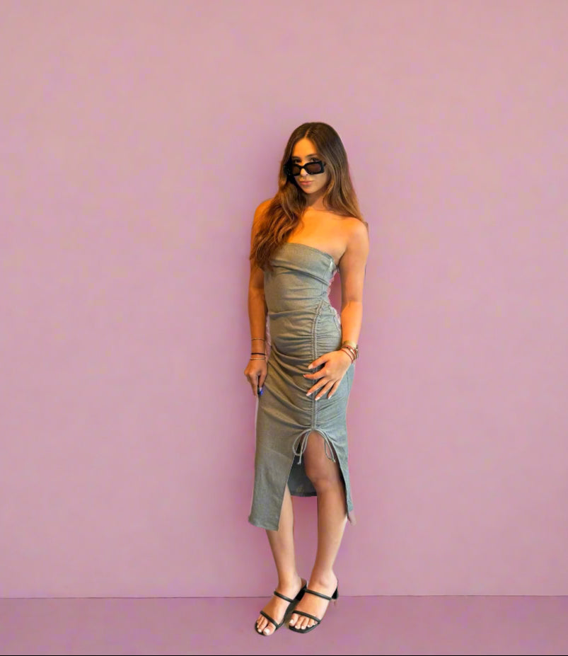 tube ruched dress Vanessa Ruched Tube Dress Medium / Lava