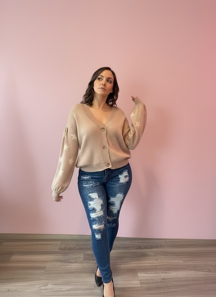 Star Sleeve Cardigan