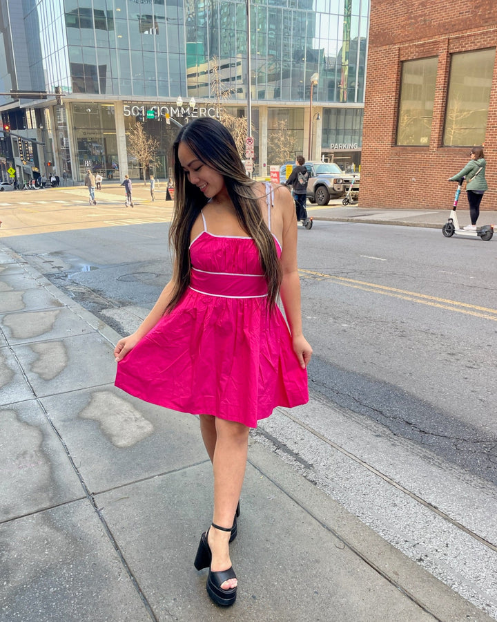 Pink Smock Mini Dress