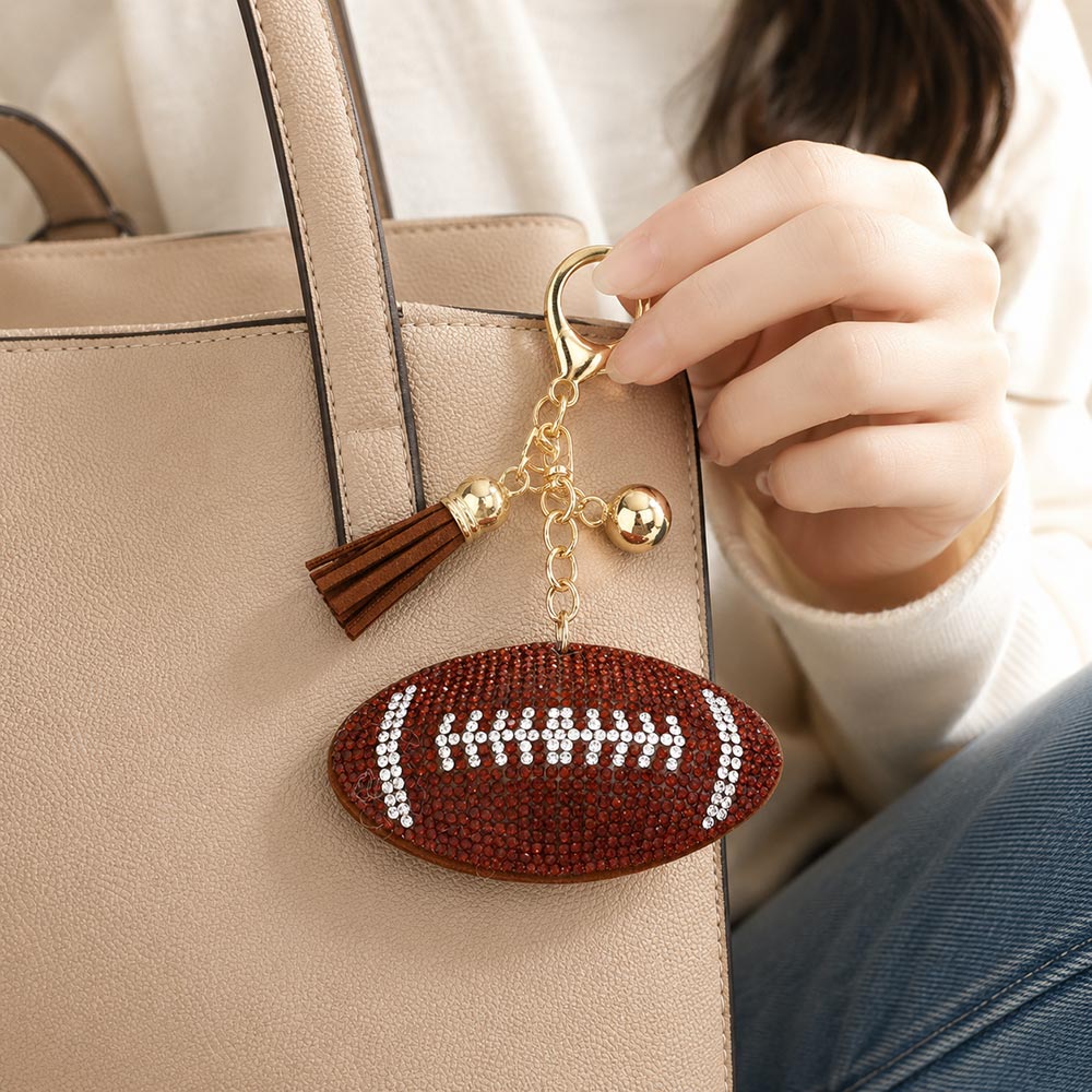Bling Football Keychain
