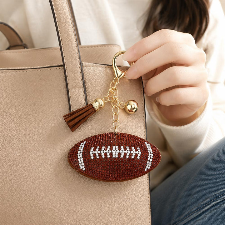 Bling Football Keychain