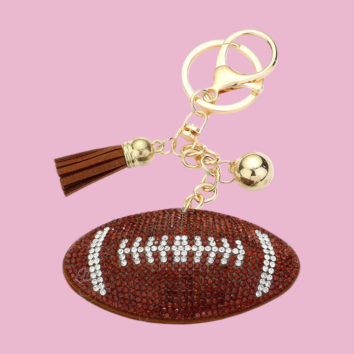 Bling Football Keychain