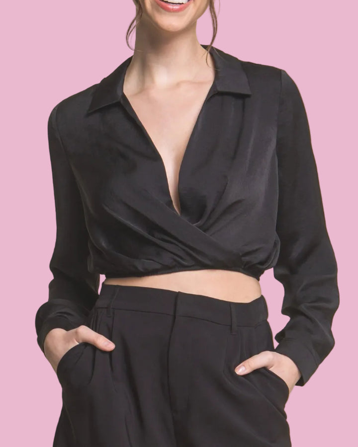 Satin Twist Long Sleeve