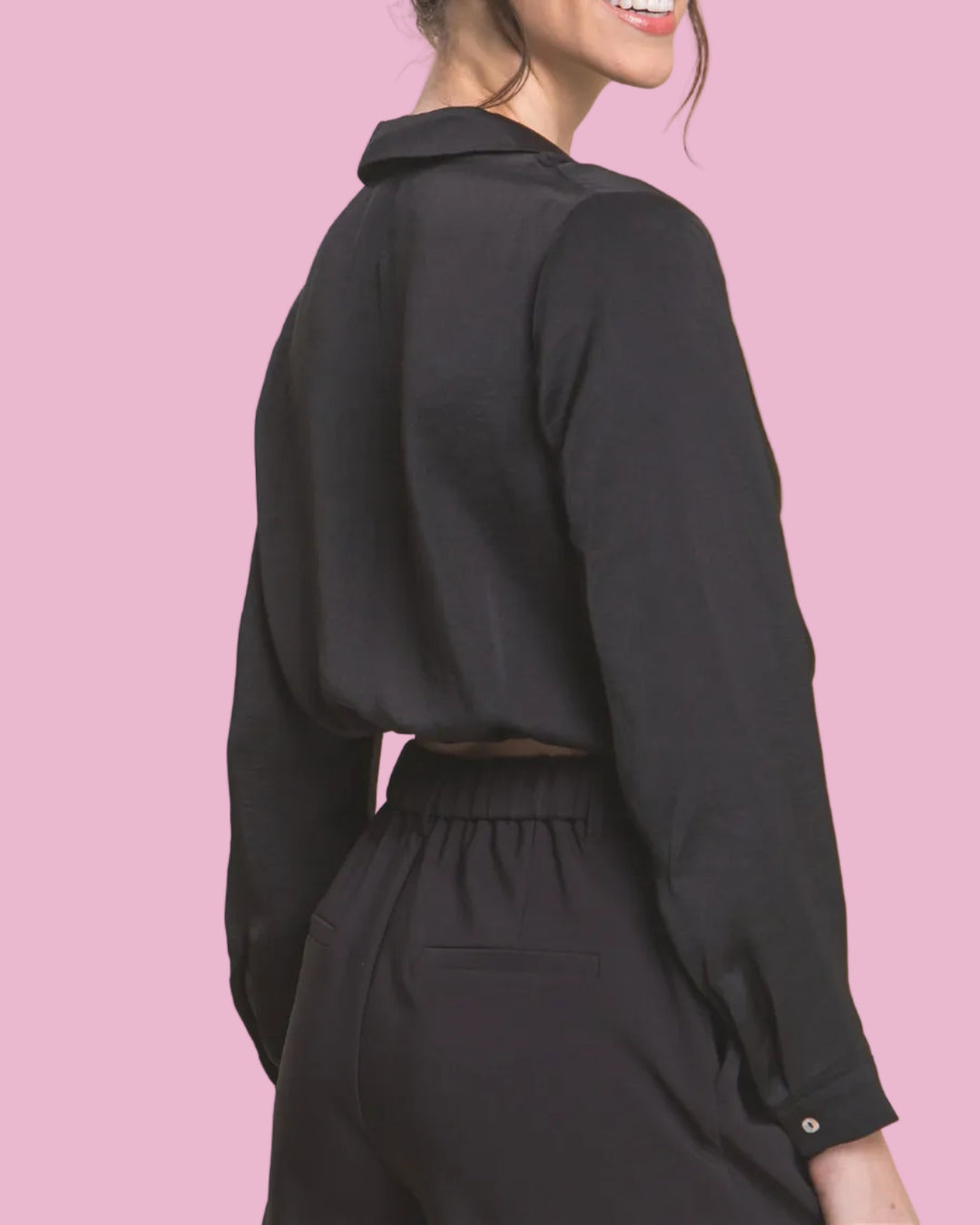 Satin Twist Long Sleeve