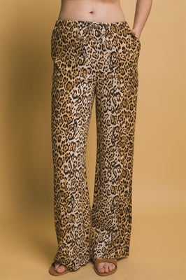 Wide Leg Leopard Pants