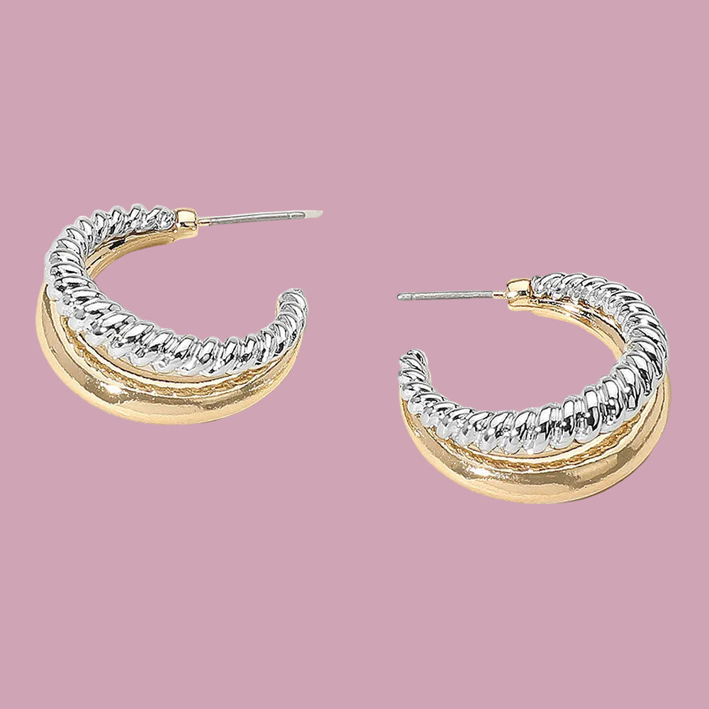 Two Tone Elegance Hoops