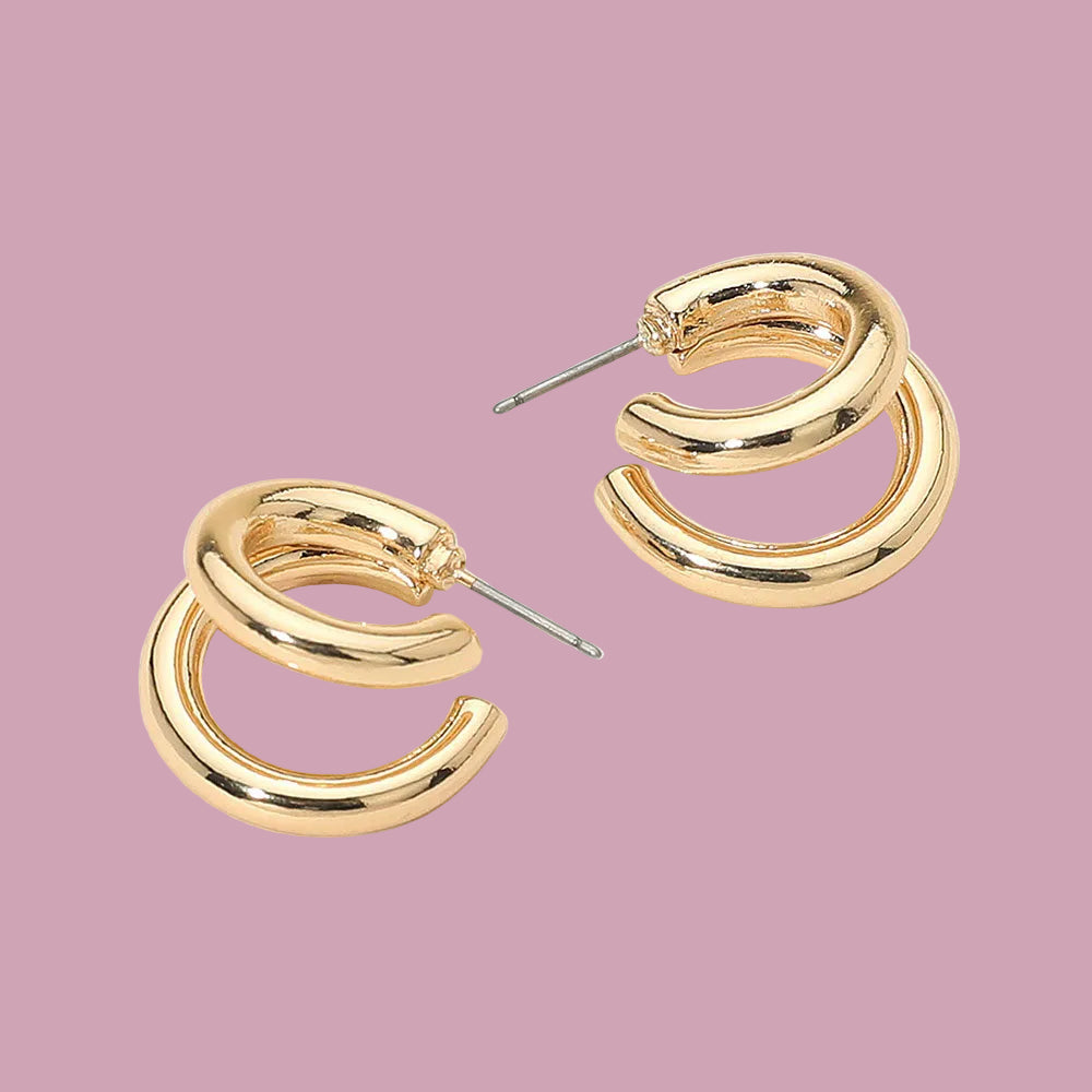 Gold Split Hoop Earrings