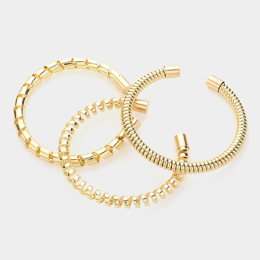 Gold Cuff Coil Bracelet