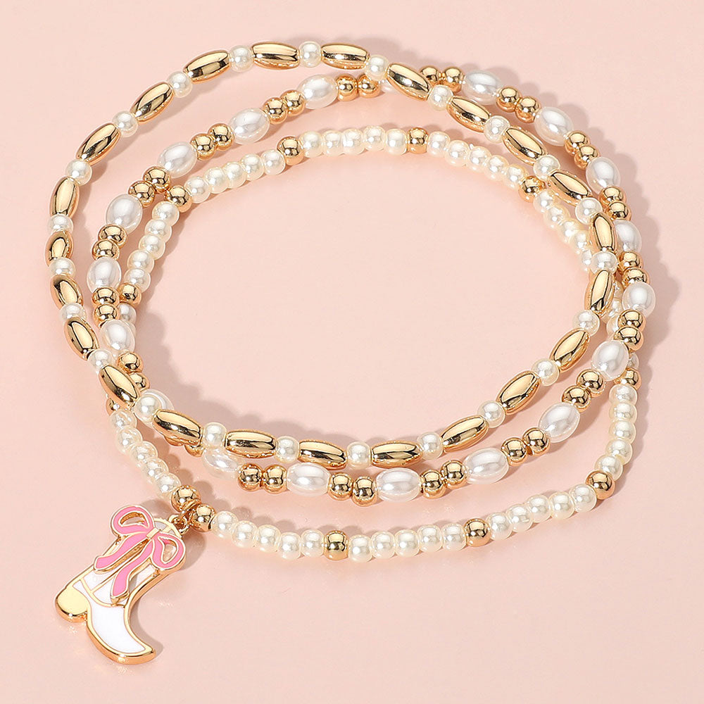 Boots &amp; Pearls Bracelet
