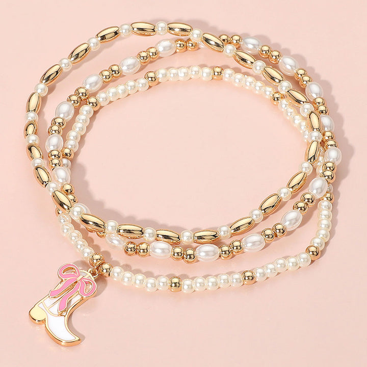 Boots &amp; Pearls Bracelet