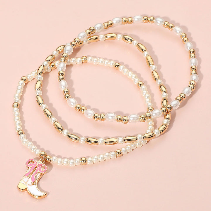 Boots &amp; Pearls Bracelet