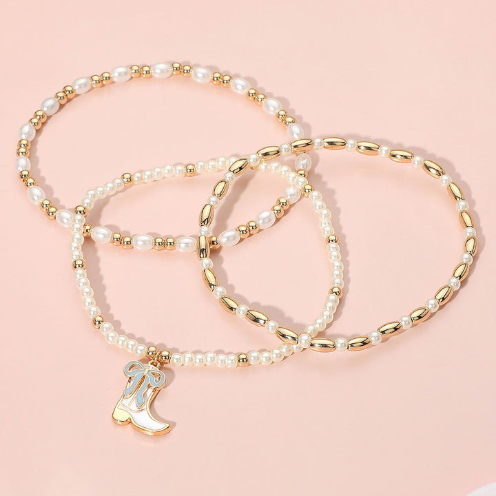 Pearl Boot Layered Bracelet