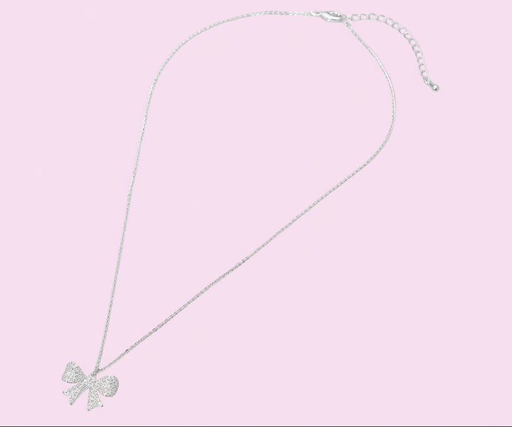 Rhinestone Bow Necklace