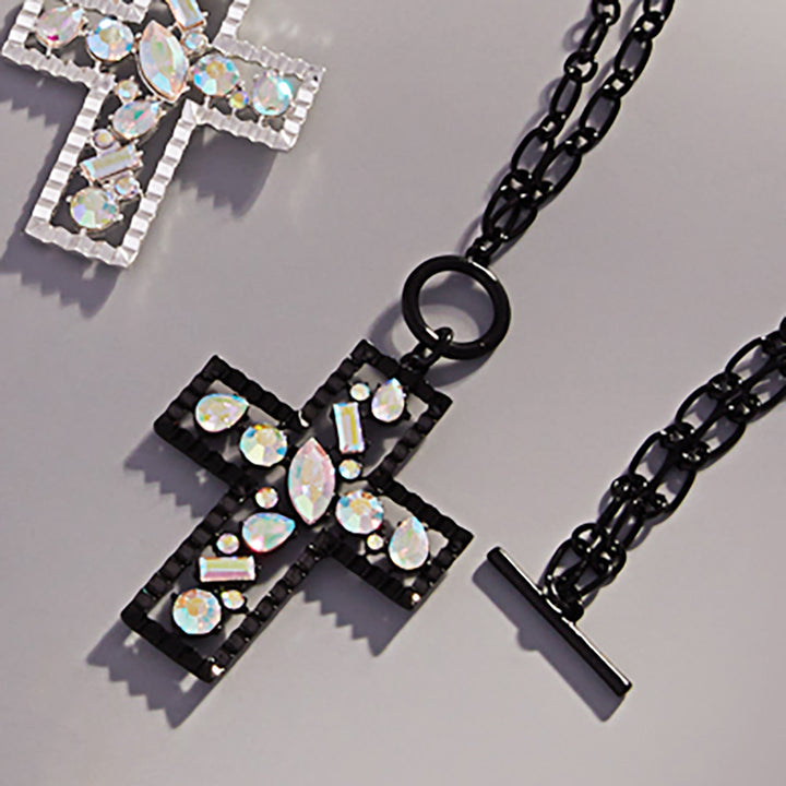 Stone Cross Pendant Necklace