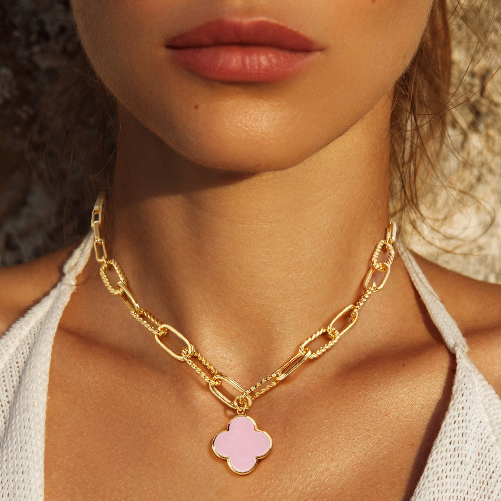 Blush Quatrefoil Necklace
