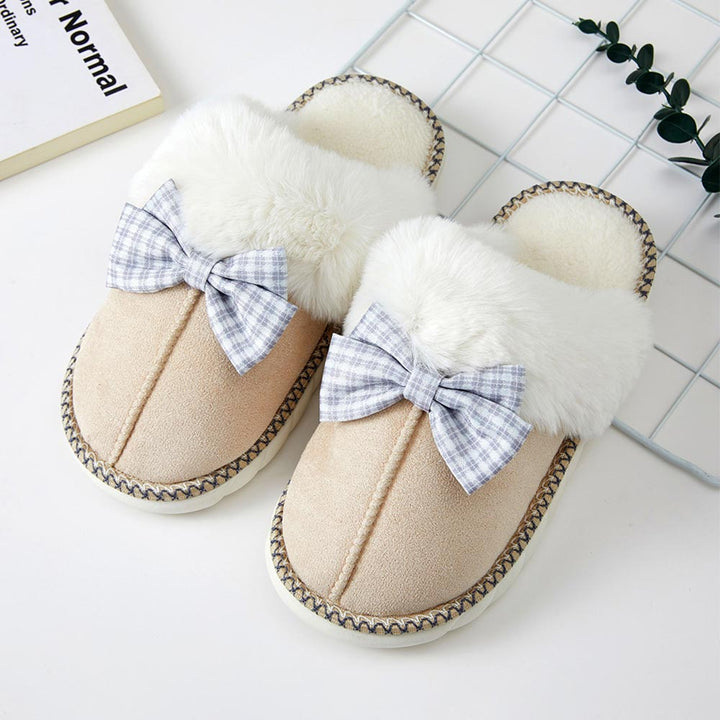 Gingham Bow Slippers