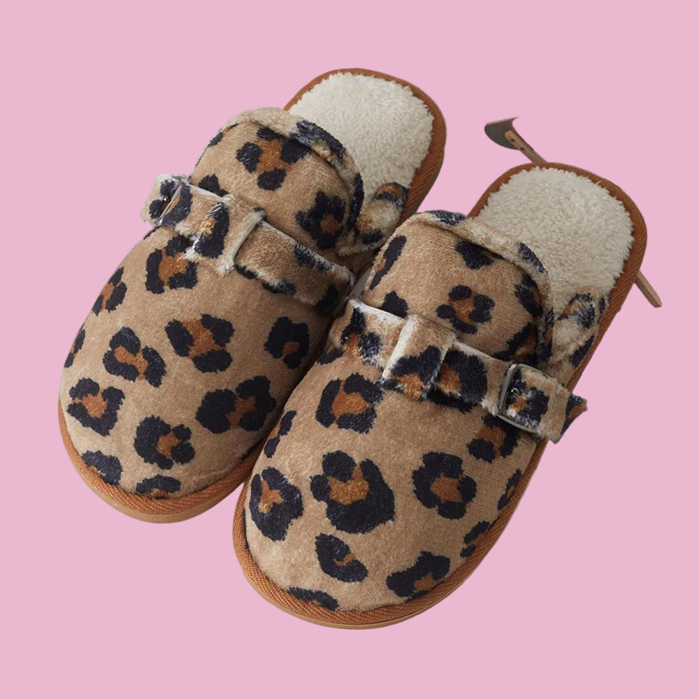 Leopard Slip On Slippers