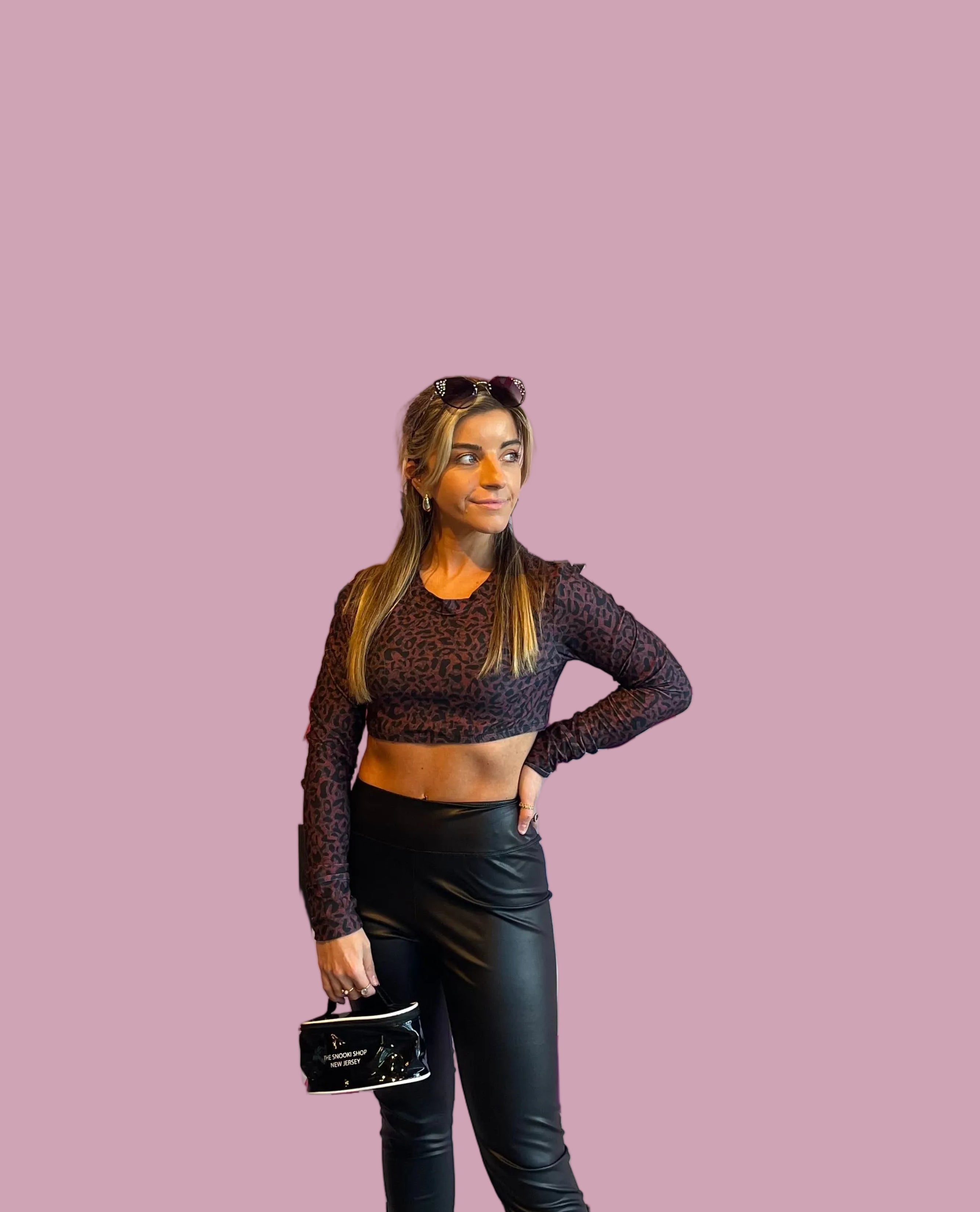 Purple Leopard Long Sleeve Crop Top – The Snooki Shop