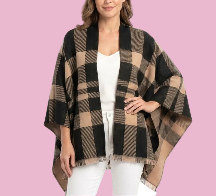Tan Plaid Wrap