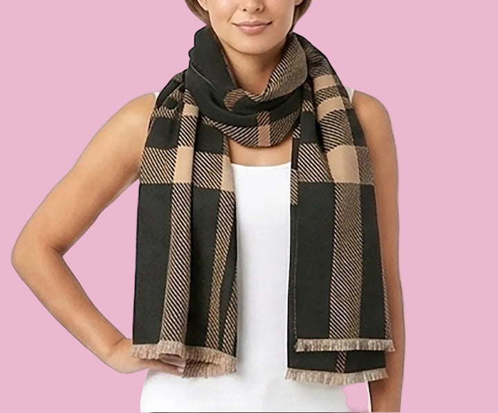 Tan Plaid Wrap