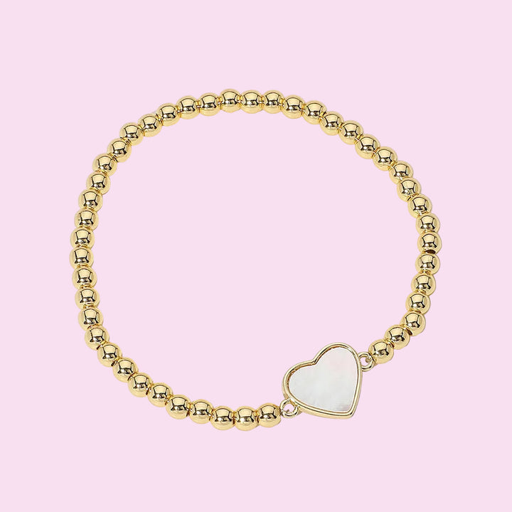 Mother Of Pearl Heart Bracelet