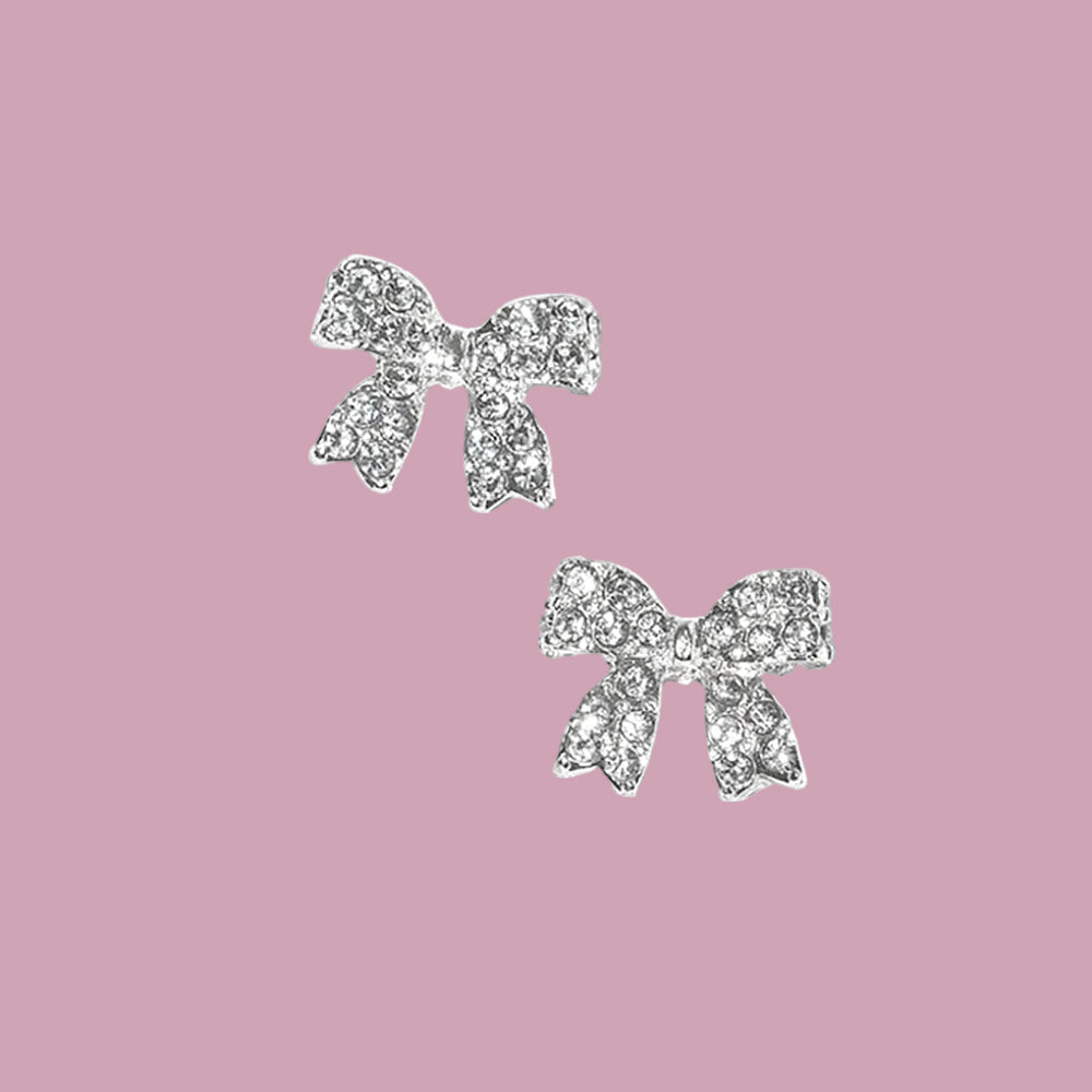 Rhinestone Bow Earrings