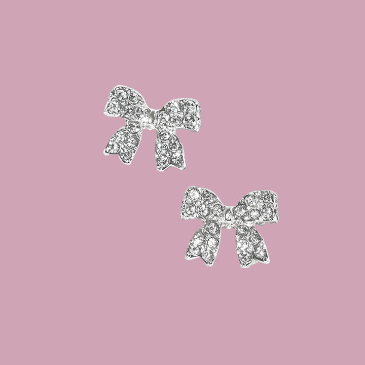 Rhinestone Bow Earrings