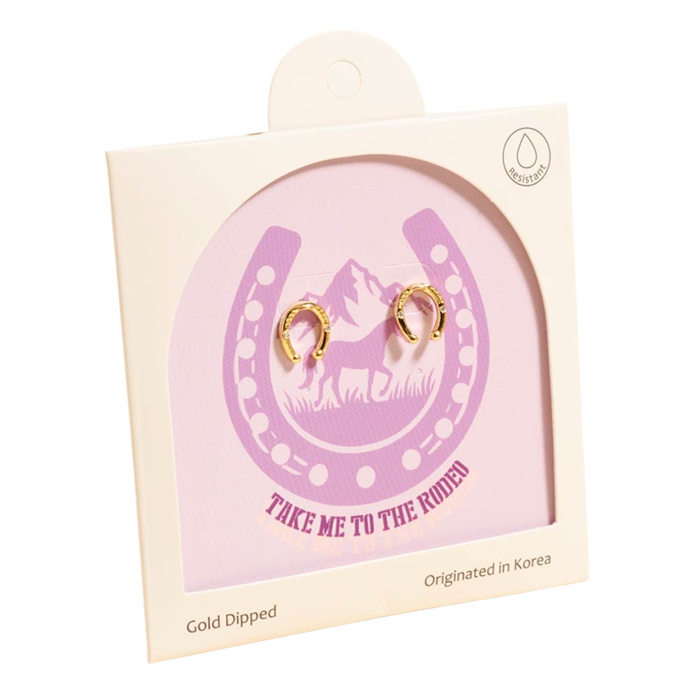 Gold Horseshoe Stud Earrings