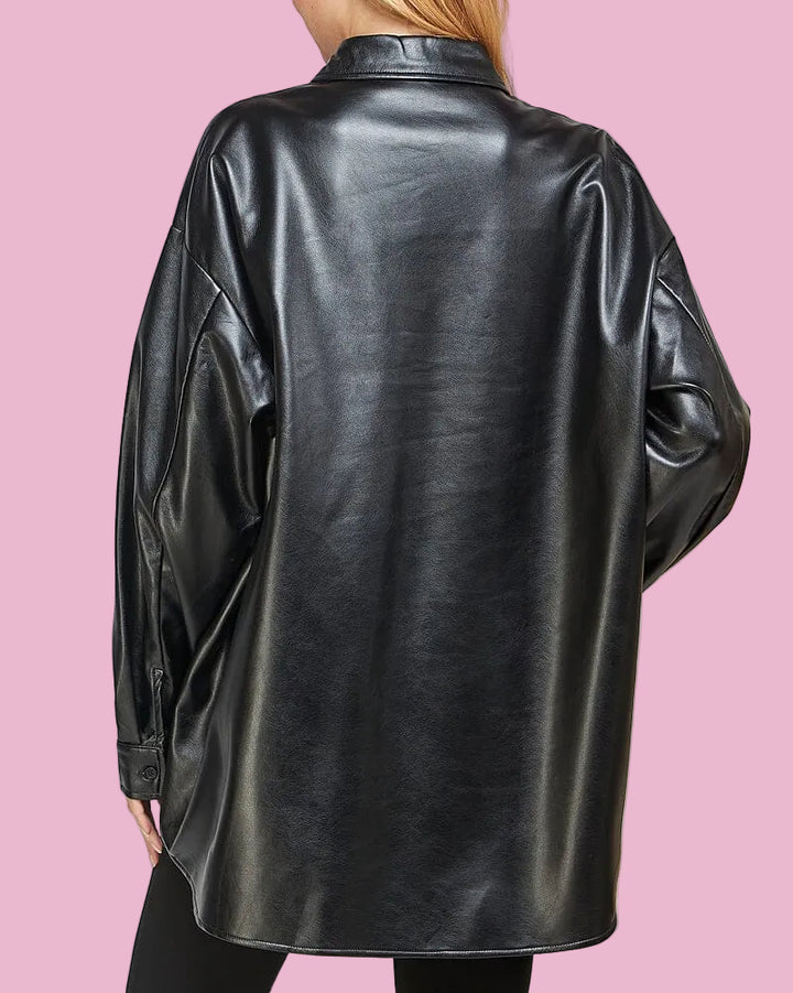Oversized Pleather Shacket