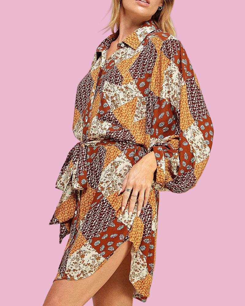 Patchwork Tie Dress