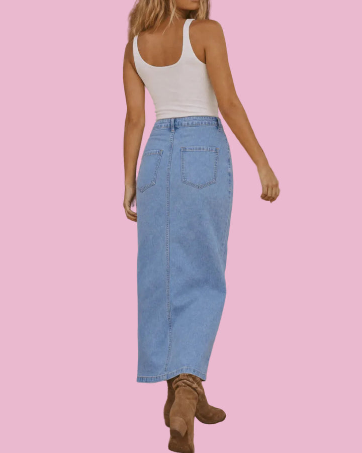 Denim Slit Maxi