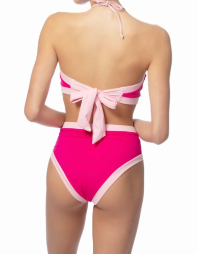 Pink Colorblock Bikini