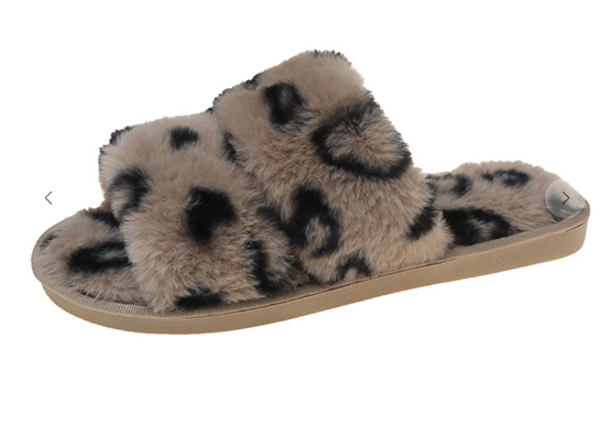 Leopard Double Strap Slippers