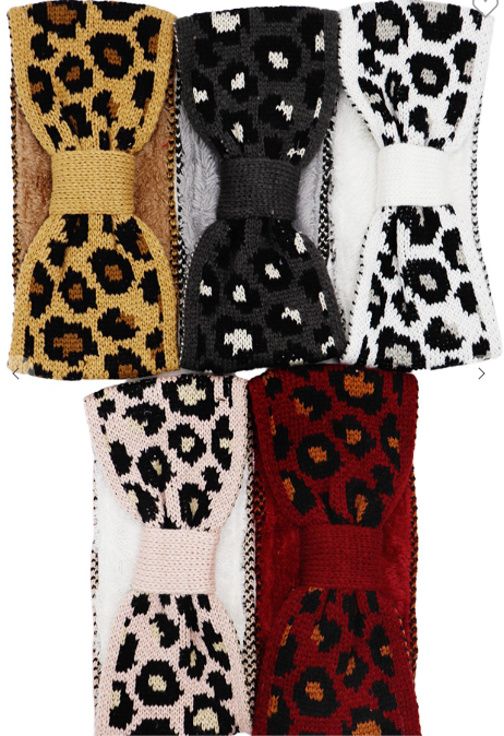 Leopard Fleece Headband