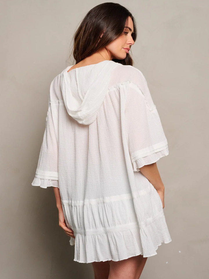 Tiered Hooded Tunic Top