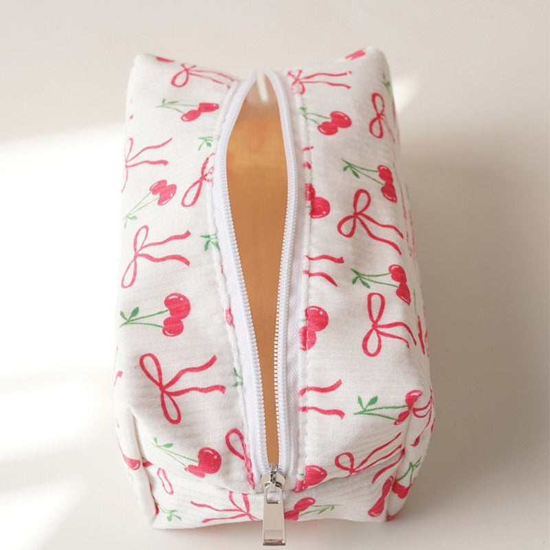 Cherry Bow Cosmetic Pouch