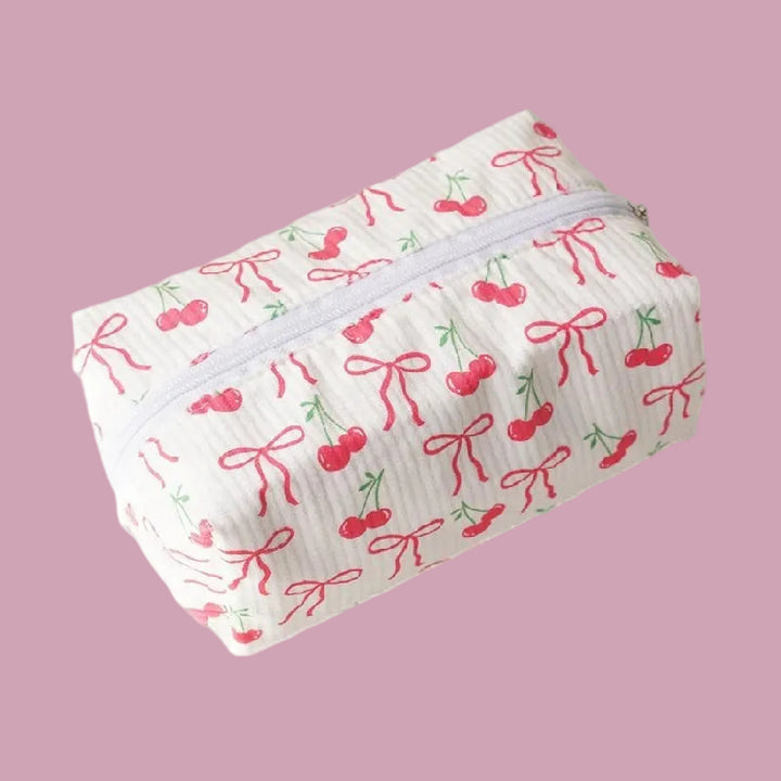 Cherry Bow Cosmetic Pouch