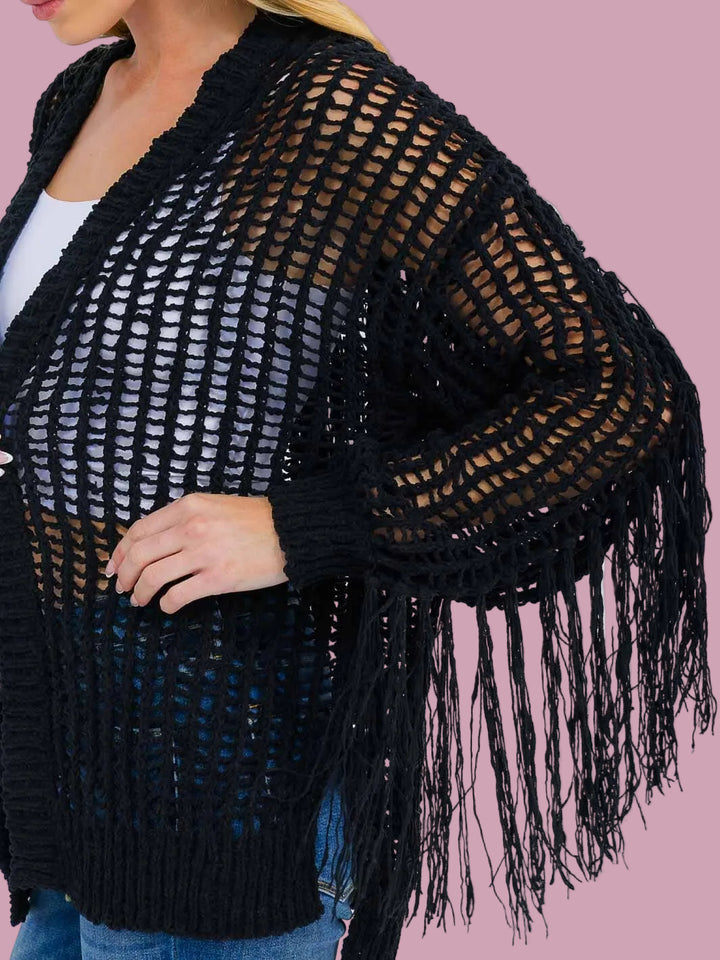 Fringe Knit Cardigan
