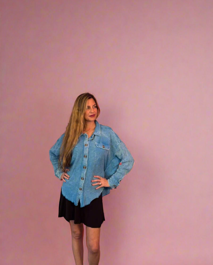 Waffle Button Long Sleeve