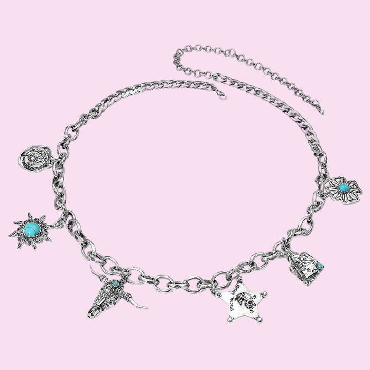 Turquoise Western Silver Belt