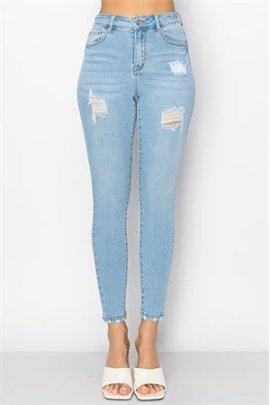 High Rise Light Skinny Jeans